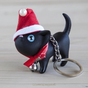 Black or White Cute Kitten Christmas Decoration, Charm, Keyring – DEC001