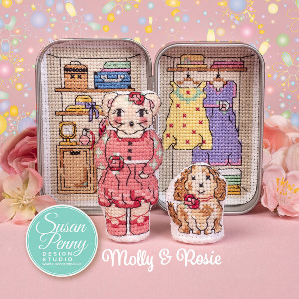 Molly & Rosie Wardrobe Tin Cross Stitch Kit